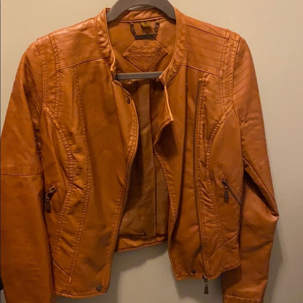 Brown leather jacket
